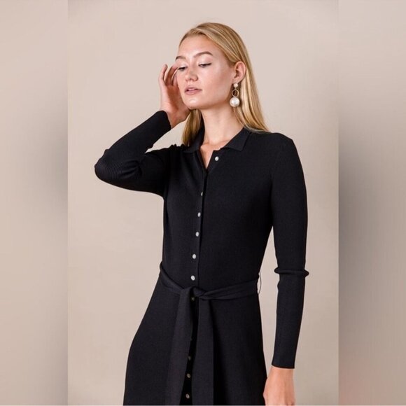 APPARALEL KNIT BUTTON DOWN MAXI DRESS IN BLACK XXL - Picture 13 of 16